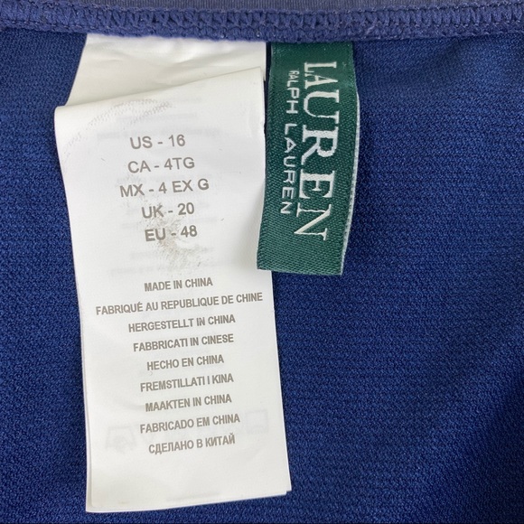 Lauren Ralph Lauren Dylan Stripe Navy Hipster Bikini Bottom Size 16 NWT - Picture 6 of 7